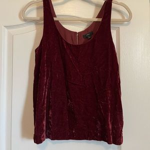 Vintage J Crew maroon velvet tank top burgundy